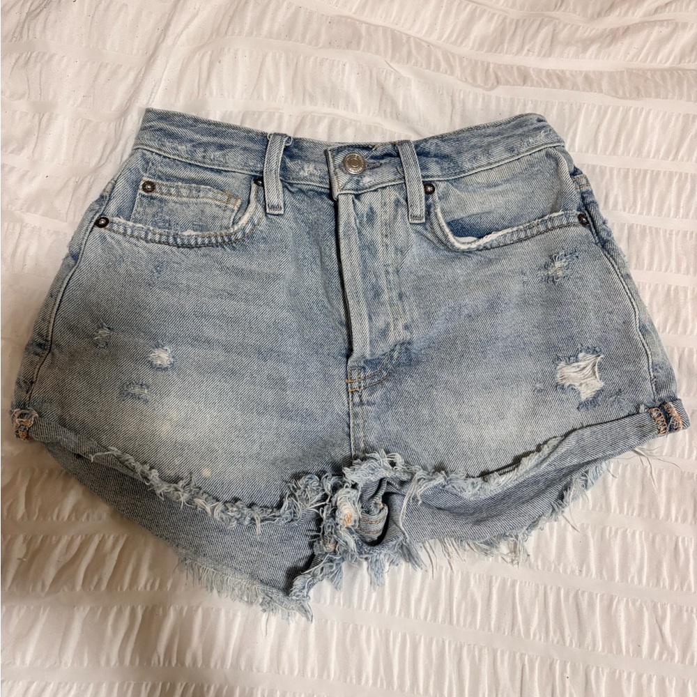 We The Free Light Blue Denim Shorts